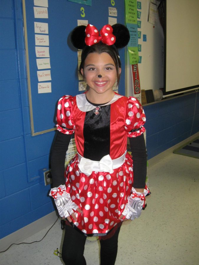 Girl Wearing Minnie Mouse Costume