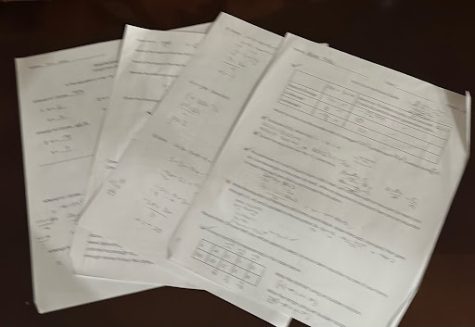 Four sheets of work