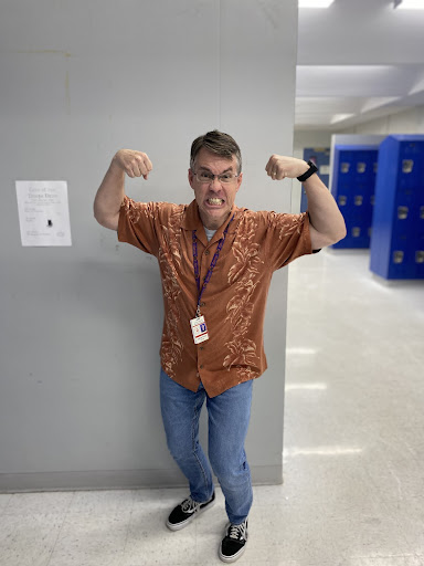Our SuperSTARRR teacher Mr. Keller posing in the hallway of our school