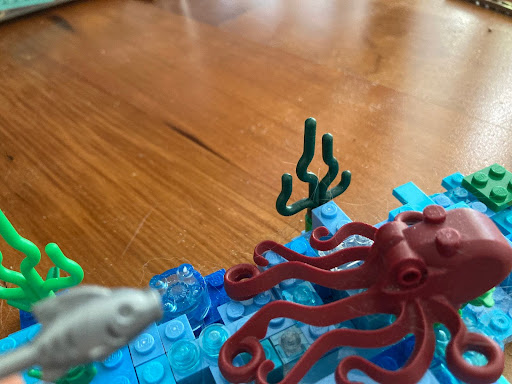 A Lego octopus and fish.