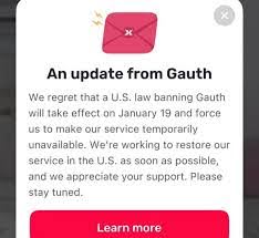 Gauth banned message