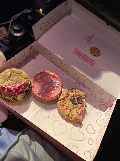 A box of Valentine's cookies.