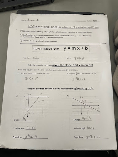 A photo of math work.