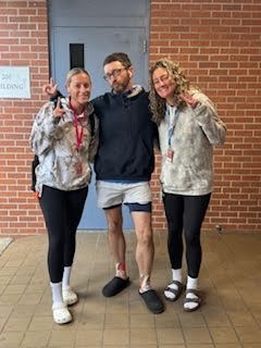 Ms. Waites, Mr, Dorrian, and Ms. Eliason on Dress Like a Student Day.