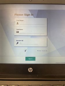Image of FAST testing sign in screen taken by Greta G