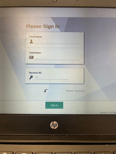 Image of FAST testing sign in screen taken by Greta G