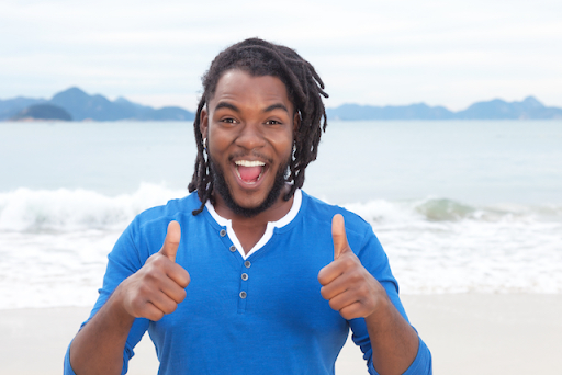 Man being happy