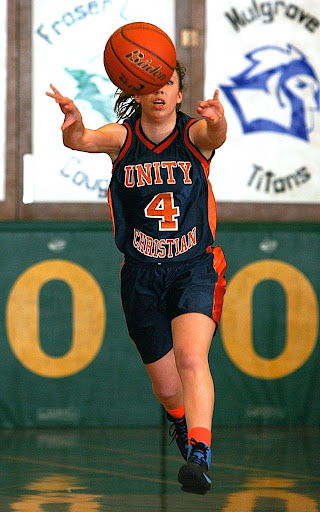 girl basketball player in action

