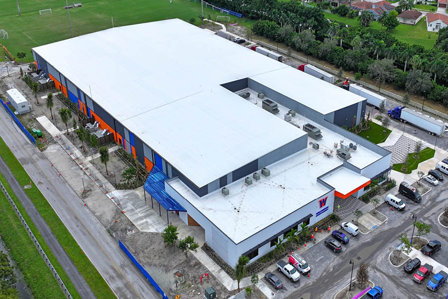 Image of the Wellington Sports Academy taken from above